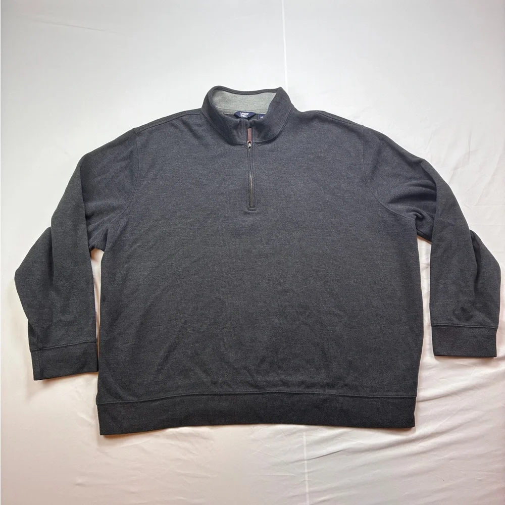 Lands' End Men's Charcoal 1/4Zip-Up Sweater